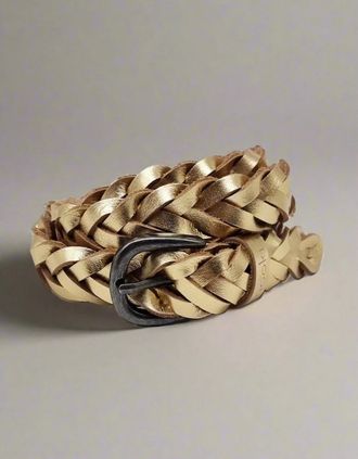 Nooki Design Womens Dallas Woven Belt Gold - Size: SM