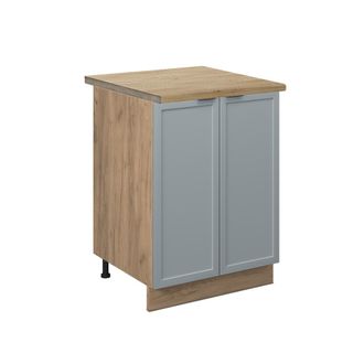 Vicco Mueble Bajo De Cocina Fame-line, Azul Claro-gris, 60 Cm, Et Roble