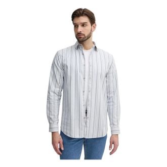 Guess Collins Shirt - Heren - Casual Overhemden - Grijs - M - Katoen - Overhemden