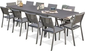DCB Garden Stockholm - Conjunto De Comedor De Jard&iacute;n 10 Plazas De Aluminio - Dcb Garden