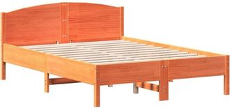 vidaXL Bed Frame without Mattress Wax Brown 120x190 cm Small Double Solid Wood Pine Vidaxl