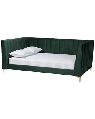 Baxton Studio Oksana Glam Velvet & Metal Full Daybed