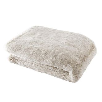 Ballard Designs Lapin Fine Faux Fur Throw - Dune - Ballard Designs