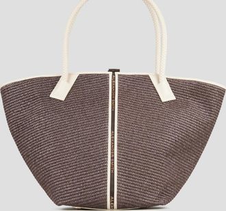 Alexander Smith Lauren Large shoulder bag in brown raffia and woven handle