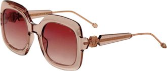 Philipp Plein Philipp Plein Womens 99mm Shiny Trasnparent Beige Sunglasses