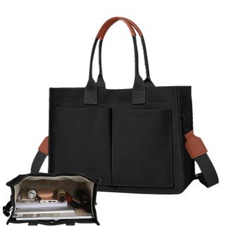 Generic Pocket Canvas Tote Bag, Solid Color Handbag, 16.14 Inches Fashion with Durable Material, Canvas Bag with Spacious Interior, Tote Bags for Daily Use fo