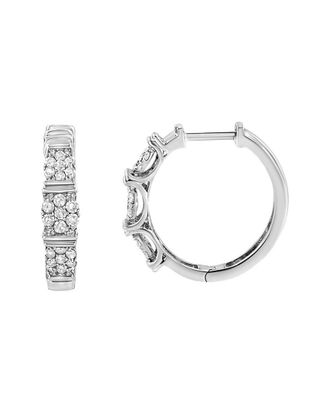 House of Brilliance Haus Of Brilliance Silver 0.50 Ct. Tw. Lab-Grown Diamond Hoop Earrings