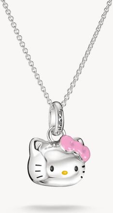 Thomas Sabo Hello Kitty collana con fiocco rosa in argento, nero, giallo, rosa