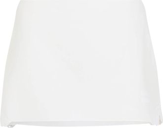 Miu Miu Womens Linen And Cotton Mini Skirt - White - Size EU 38 (Womens)