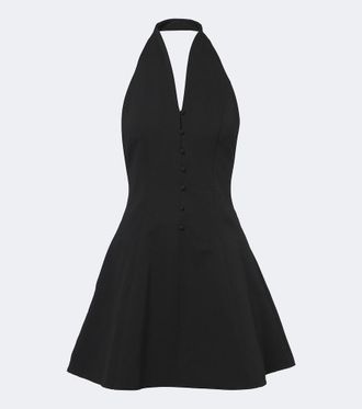 Staud Stella halterneck cotton-blend minidress