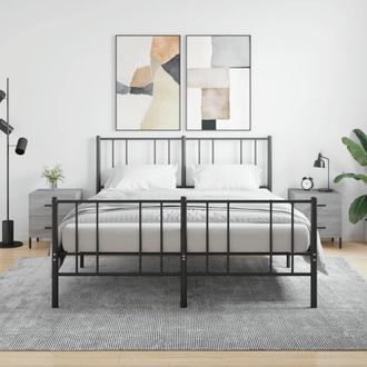 vidaXL Vidaxl - Mesitas Noche 2 Uds Madera Ingenier&iacute;a Gris Sonoma 40x35x47,5 Cm