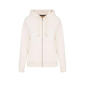 A|X Armani Exchange Hoodies & sweatvesten, Dames, Wit, S, Katoen, Stretch Fabric Zip-Up Hoodie