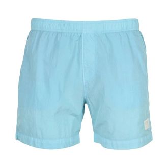 C.P. Company Beachwear, male, Blue, Size: L Eco-Chrome R Logo Swim Shorts