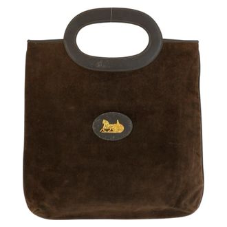 Celine Brown Suede Handbag Tote Bag (Pre-Owned)