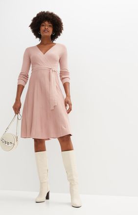 Bonprix Strickkleid BONPRIX, Damen, Gr. 32/34 (XS), N-Gr, rosa, Obermaterial: 70% Viskose, 30% Polyamid, ausgestellt, Kleider Strickkleid, aus Viskose und Pol