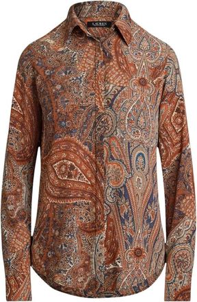 Ralph Lauren Shirts, female, Multicolor, XS, Classic Fit Print Crepe Shirt