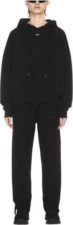 Off-white Logo Print Hoodie en Track Pants Set - Heren - Trainingspakken - Zwart - M - Katoen - Fitness