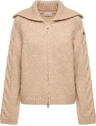 Moncler Cardigan Tricot - Dames - Vesten - Bruin - M - Wol - Truien & Vesten