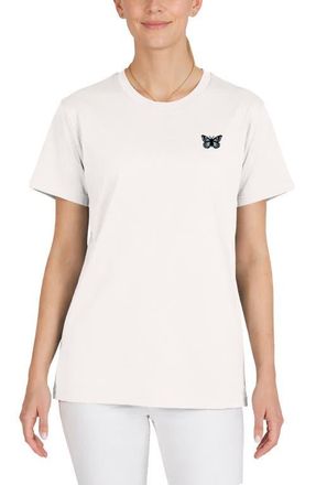 Dalix Butterfly Womens Relaxed Tee in Vintage White at Nordstrom, Size Xx-Large