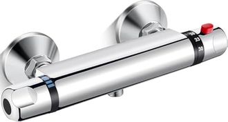 OEM Grifo Termost&aacute;tico Mural Para Ducha, Con Bot&oacute;n De Seguridad De 38 &deg;c, Protecci&oacute;n Contra Quemaduras, Distancia Entre Centros De 150 Mm, Lat&oacute;n, Acabado 