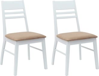 vidaXL Sillas De Comedor 2 Uds. Madera De Caucho S&oacute;lido Vidaxl