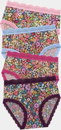Stripe and Stare High Rise Four Pack in Pansy Pop at Nordstrom, Size Small