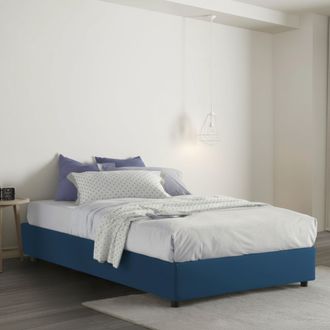 Dmora Dmora - Cama De Plaza Y Media Ddibar, Cama Contenedor Con Revestimiento De Tela, 100% Made In Italy, Apertura Lateral, Con Colch&oacute;n Cm 120x190 Incluido