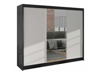 Mirjan24 Mobilier1 - Armario Closico 158, Negro + Blanco, 215x200x58cm, Puertas De Armario: Correderas, N&uacute;mero De Estantes: 0