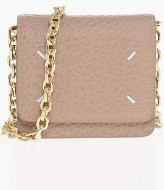 Maison Margiela MM11 Portafogli in Pelle Martellata con Tracolla Chain taglia Unica