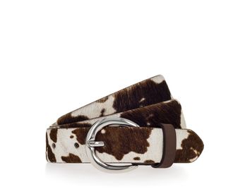 Tamaris Lederg&uuml;rtel TAMARIS Elsa Silver, Damen, Gr. 11,5, schwarz braun, wei&szlig;, Rindsleder, G&uuml;rtel Lederg&uuml;rtel, Fell-Optik