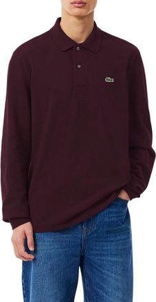 Lacoste Burgundy Long-Sleeve Polo Shirt