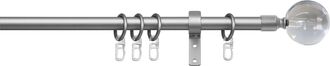 Indeko Gardinenstange »Kugel Glas klar« Ø 16 mm 1 läufig-läufig Fixmass Komplett-Set inkl. Ringen und Montagematerial