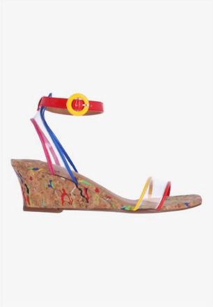 J. Rene&eacute; Womens Lavinia Ankle Strap Sandals In Clear/multi/natural