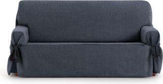 Eysa Funda de sofá tres plazas con lazos azul 180 - 230 cm