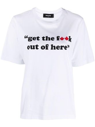 Dsquared2 T-shirt met tekst - Wit