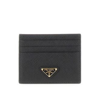 Prada Saffiano leather cardholder with logo Woman One Size