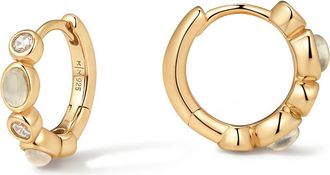 Made by Mary Aura Hoop Earrings in Gold Vermeil/Clear at Nordstrom