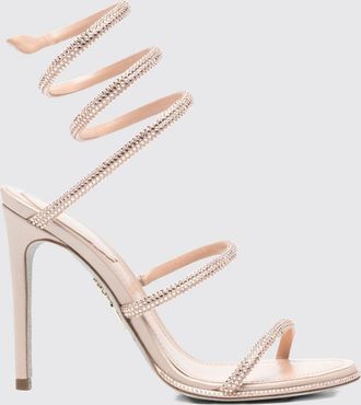 Rene Caovilla Cleo Crystal-Embellished Spiral Strap High-Heeled Sandals