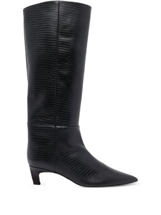 &Aacute;ngel Alarc&oacute;n 50mm pointed-toe leather boots - Black