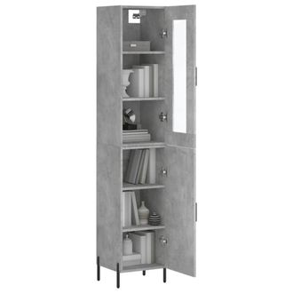 Berkfield Home Highboard Concrete Grey 34.5x34x180 cm Engineered Wood
