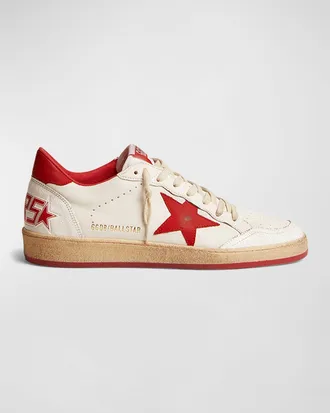Golden Goose Mens Ball Star Distressed Low-Top Sneakers
