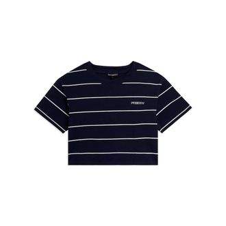 Freddy T-shirt Cropped con Maniche ampie e Fantasia a Righe