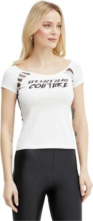 Versace Jeans Couture Tops, Dames, Wit, L, Katoen, T-shirt