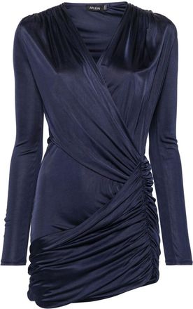 Atlein asymmetric mini dress - women - Viscose - 40 - Blue