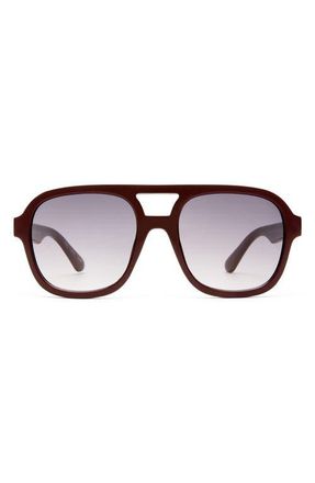 AIRE Whirlpool 53mm Aviator Sunglasses in Burgundy /Warm Smoke Grad at Nordstrom