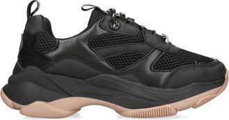 Kurt Geiger Womens Lila Lace Up Sneakers - Black Fabric - Size UK 6