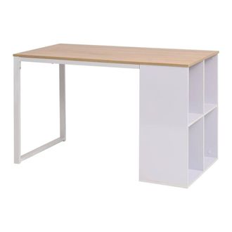 Berkfield Home Writing Desk 120x60x75 cm Oak & White | Size: 120 x 60 x 75 cm