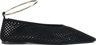 Jil Sander Suede Perforated Ballet Flats Ballerinas Black
