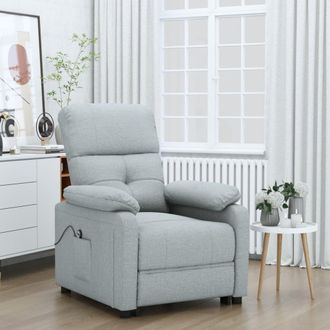 vidaXL Tela De Luz Gris De Sill&oacute;n Reclinable El&eacute;ctrico