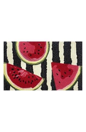 R16 Home Watermelon Stripe Door Mat in Black Red White at Nordstrom Rack, Size 24X36